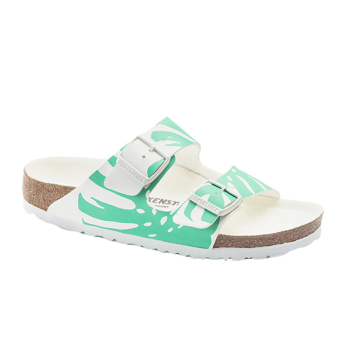 Birkenstock Arizona Slide Sandal (Women) - Monstera Bold Jade Birko-Flor Sandals - Slide - The Heel Shoe Fitters