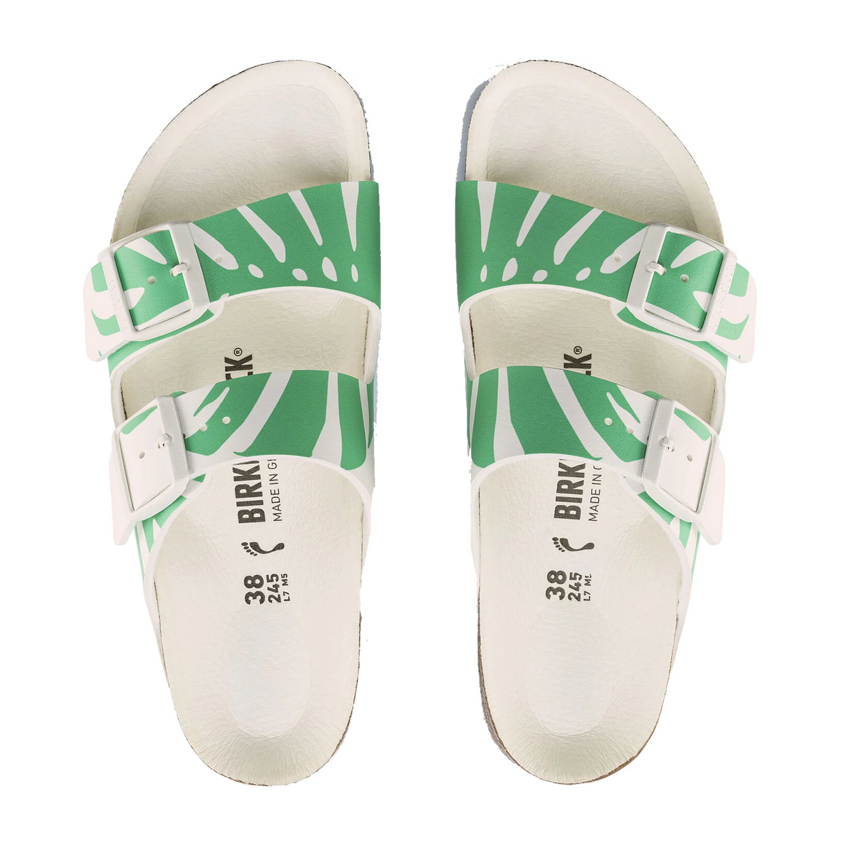 Birkenstock Arizona Slide Sandal (Women) - Monstera Bold Jade Birko-Flor Sandals - Slide - The Heel Shoe Fitters