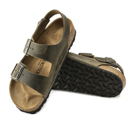 Birkenstock Milano Backstrap Sandal (Men) - Faded Khaki Oiled Leather Sandals - Backstrap - The Heel Shoe Fitters