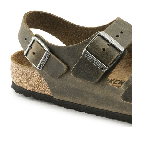 Birkenstock Milano Backstrap Sandal (Men) - Faded Khaki Oiled Leather Sandals - Backstrap - The Heel Shoe Fitters