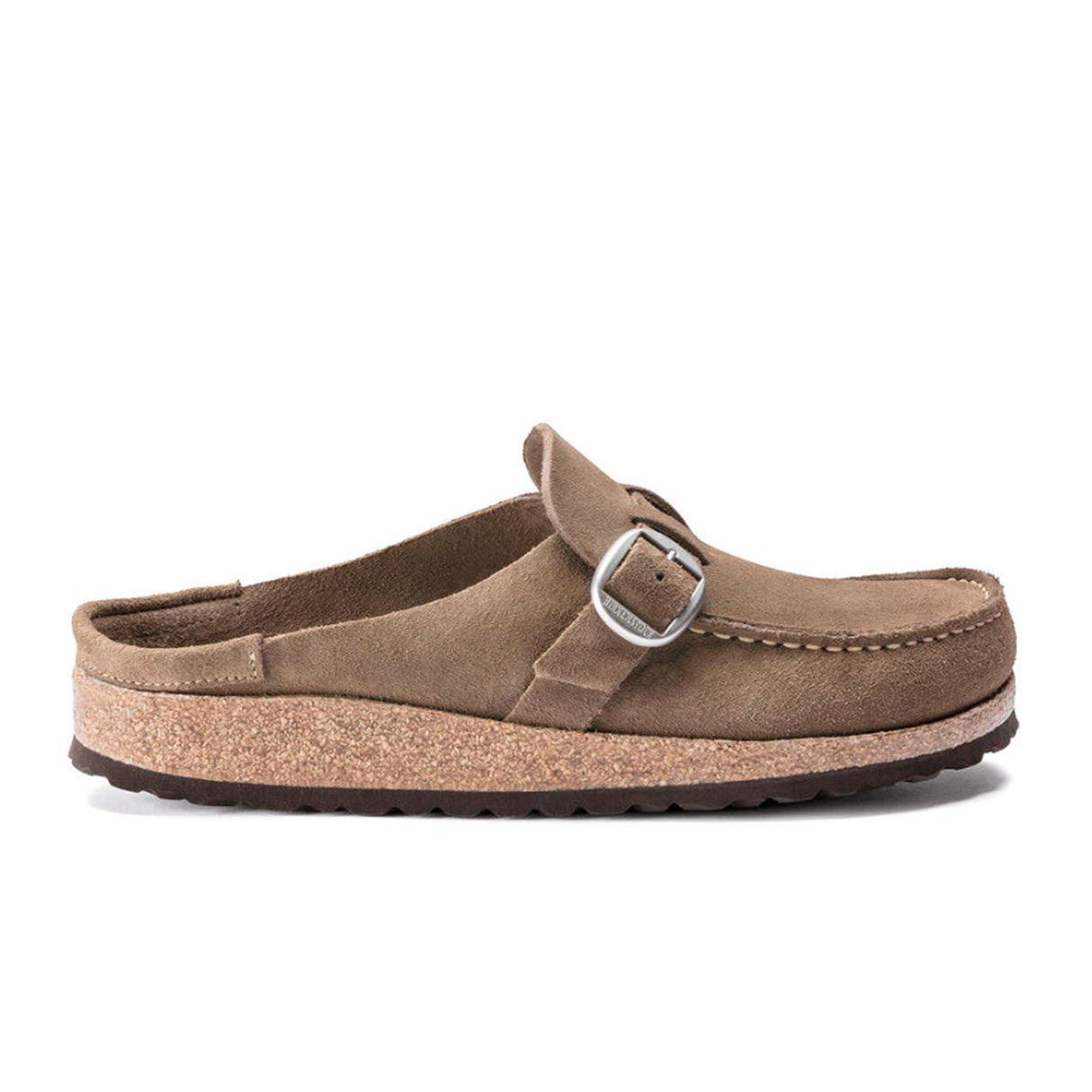 Birkenstock Buckley Narrow Clog (Women) - Gray Taupe Suede Dress-Casual - Clogs & Mules - The Heel Shoe Fitters