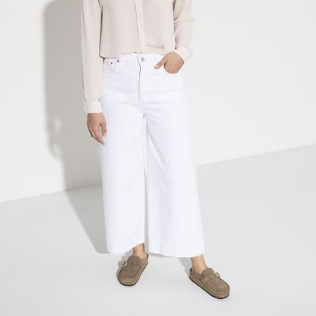 Birkenstock Buckley Narrow Clog (Women) - Gray Taupe Suede Dress-Casual - Clogs & Mules - The Heel Shoe Fitters