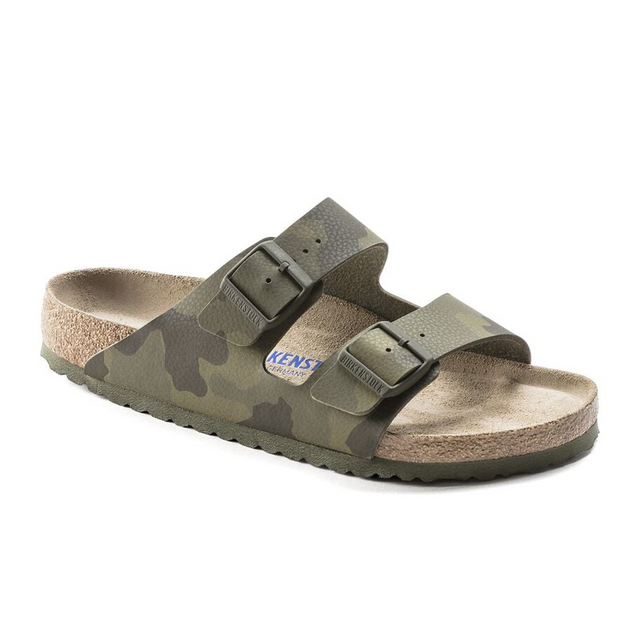 Birkenstock Arizona Soft Footbed Slide Sandal (Men) - Desert Soil Camo Green Birko-Flor Sandals - Slide - The Heel Shoe Fitters