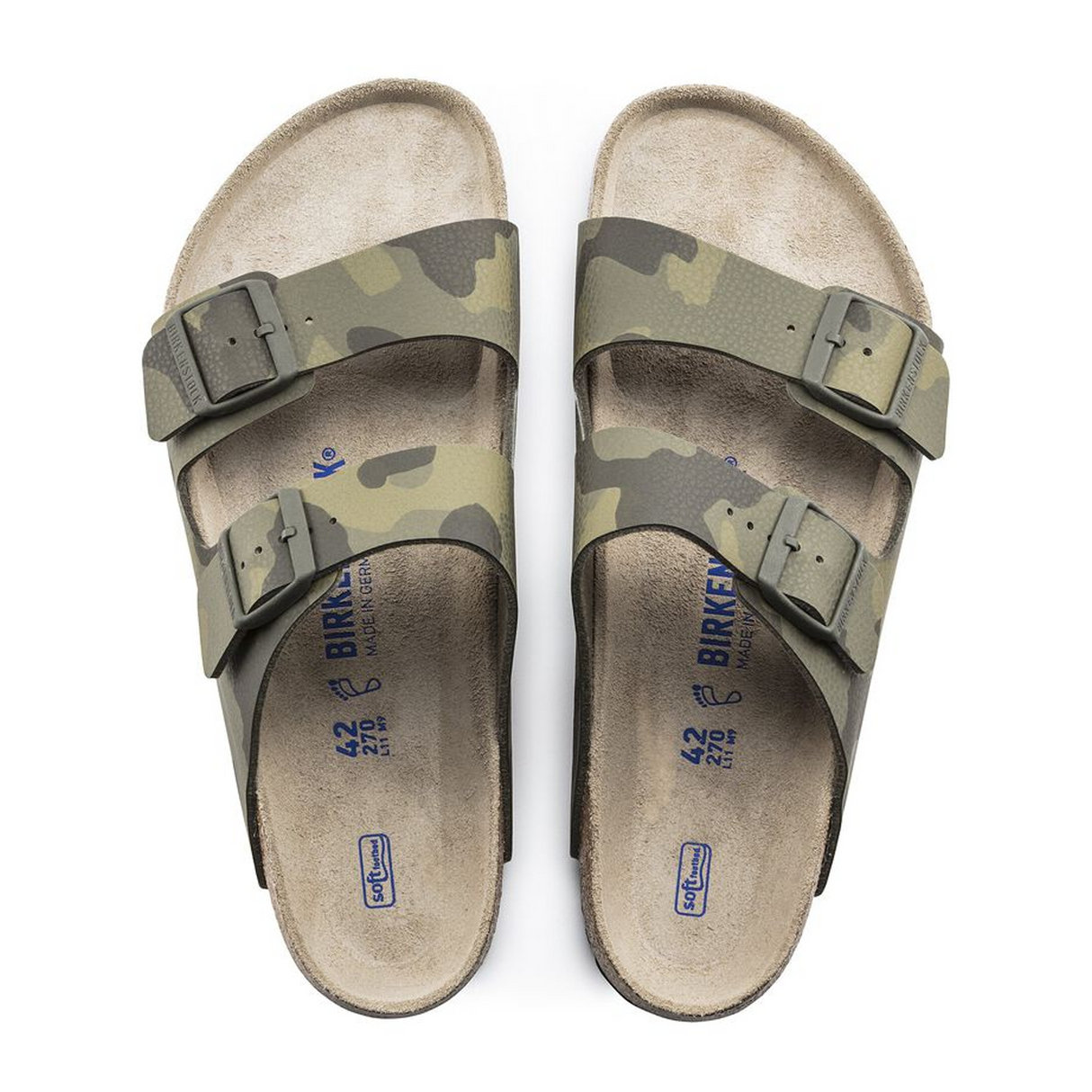 Birkenstock Arizona Soft Footbed Slide Sandal (Men) - Desert Soil Camo Green Birko-Flor Sandals - Slide - The Heel Shoe Fitters