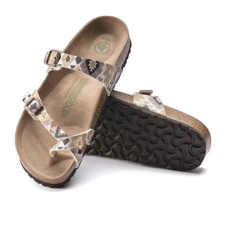 Birkenstock Mayari Vegan Sandal (Women) - Ethno Mocha Birko-Flor Sandals - Thong - The Heel Shoe Fitters