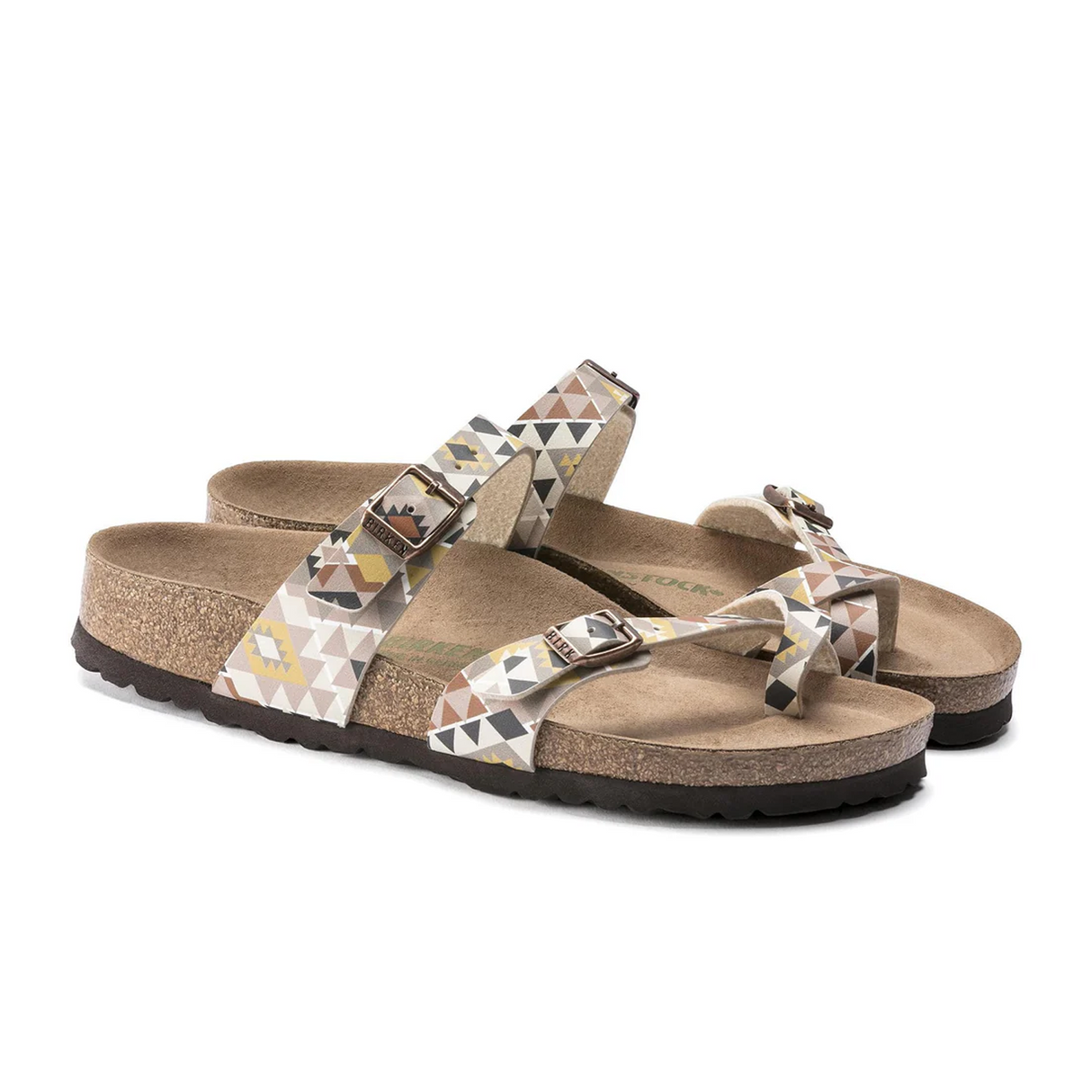 Birkenstock Mayari Vegan Sandal (Women) - Ethno Mocha Birko-Flor Sandals - Thong - The Heel Shoe Fitters