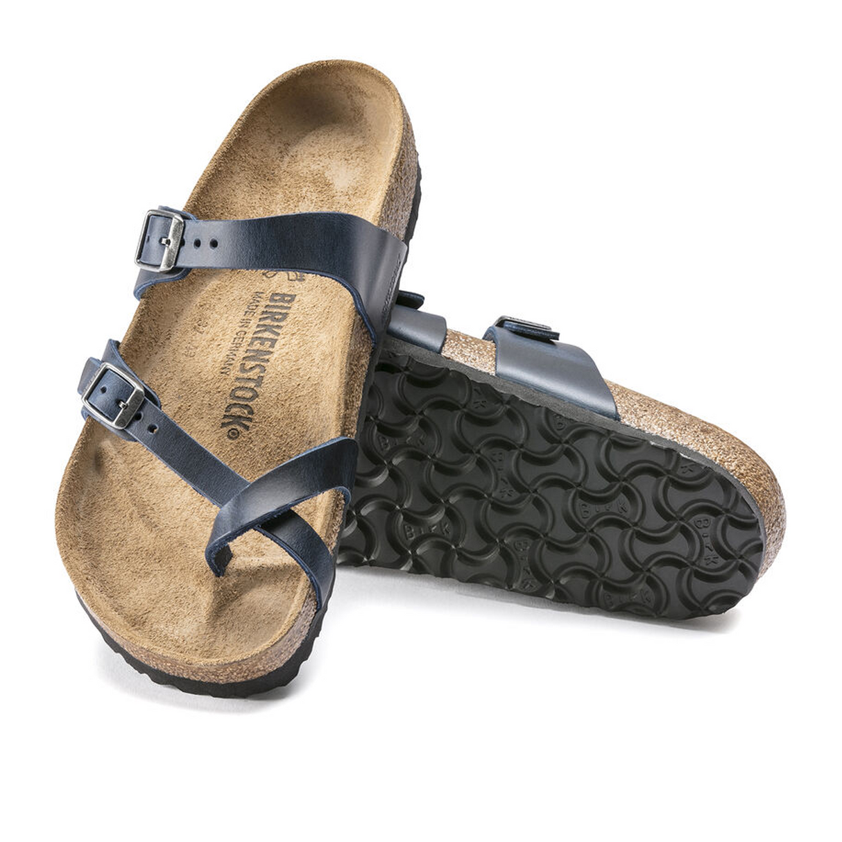 Birkenstock Mayari Sandal (Women) - Blue Oiled Leather Sandals - Slide - The Heel Shoe Fitters