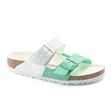 Birkenstock Arizona Split Slide Sandal (Women) - White/Bold Jade Birko-Flor Sandals - Slide - The Heel Shoe Fitters