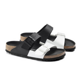 Birkenstock Arizona Split Slide Sandal (Women) - Black/White Birko-Flor Sandals - Slide - The Heel Shoe Fitters