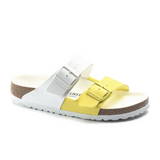 Birkenstock Arizona Split Slide Sandal (Women) - White/Lime Sour Birko-Flor Sandals - Slide - The Heel Shoe Fitters