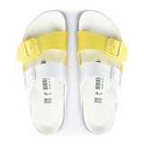 Birkenstock Arizona Split Slide Sandal (Women) - White/Lime Sour Birko-Flor Sandals - Slide - The Heel Shoe Fitters