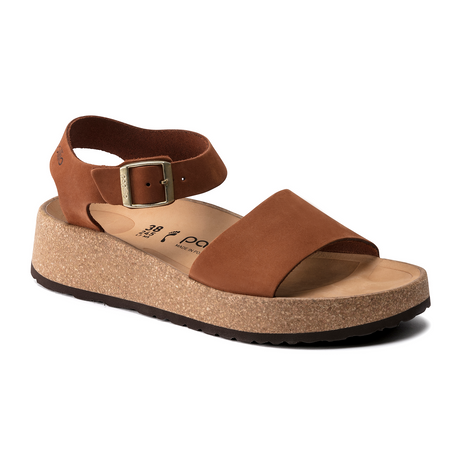 Birkenstock Glenda Narrow Wedge Sandal (Women) - Pecan Nubuck Sandals - Heel/Wedge - The Heel Shoe Fitters