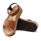 Birkenstock Glenda Wedge Sandal (Women) - Pecan Nubuck Sandals - Heel/Wedge - The Heel Shoe Fitters