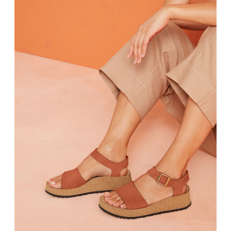 Birkenstock Glenda Wedge Sandal (Women) - Pecan Nubuck Sandals - Heel/Wedge - The Heel Shoe Fitters