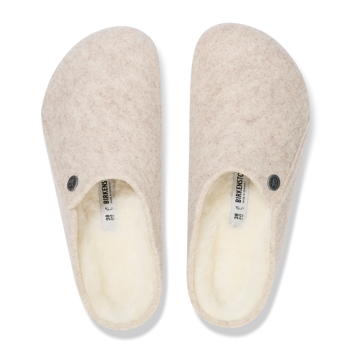 Birkenstock Zermatt Narrow Slipper (Women) - Eggshell Wool/Natural Shearling Dress-Casual - Slippers - The Heel Shoe Fitters