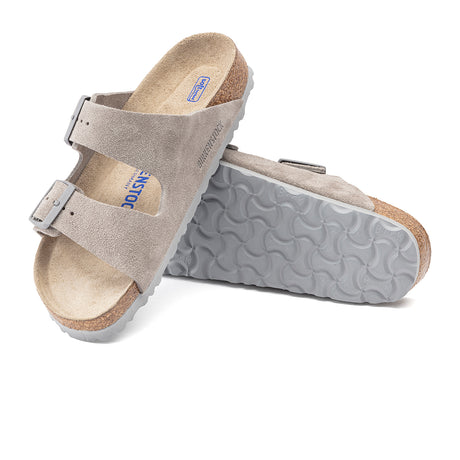 Birkenstock Arizona Soft Footbed Slide Sandal (Men) - Stone Coin Suede Sandal - Slide - The Heel Shoe Fitters