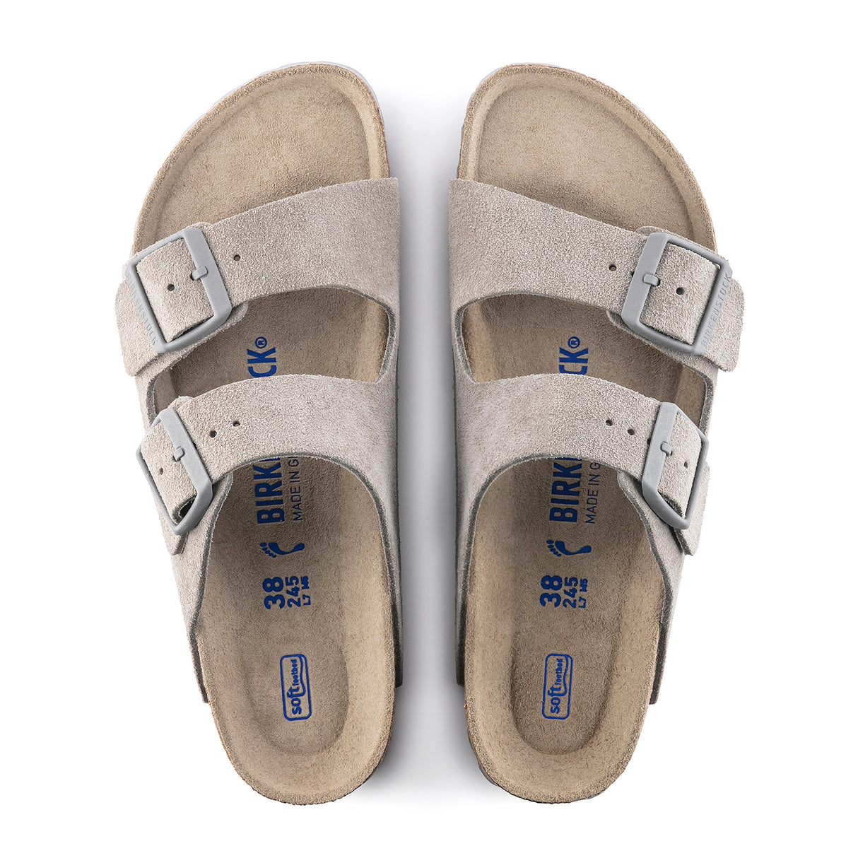 Birkenstock Arizona Soft Footbed Slide Sandal (Men) - Stone Coin Suede Sandal - Slide - The Heel Shoe Fitters