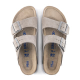 Birkenstock Arizona Soft Footbed Slide Sandal (Men) - Stone Coin Suede Sandal - Slide - The Heel Shoe Fitters