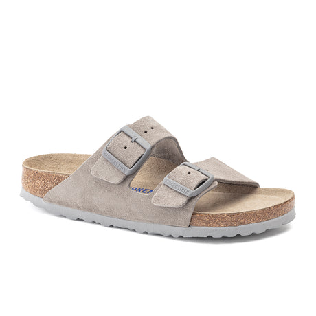 Birkenstock Arizona Soft Footbed Slide Sandal (Men) - Stone Coin Suede Sandal - Slide - The Heel Shoe Fitters