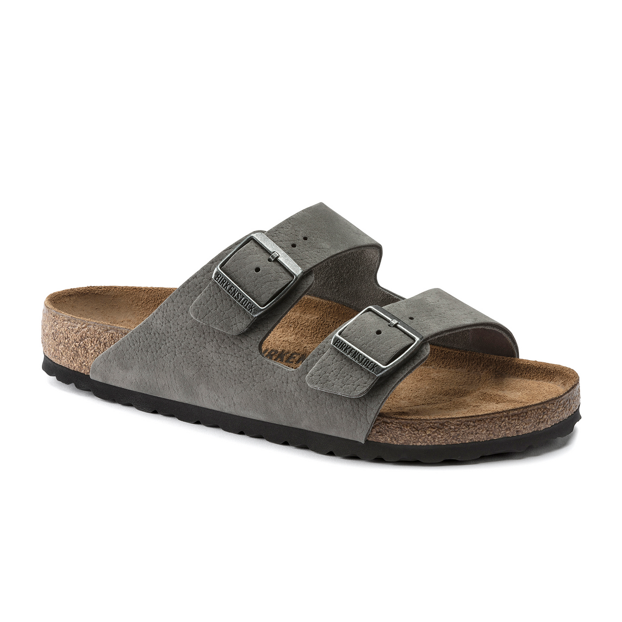 Birkenstock Arizona Sandal (Men) - Desert Buck Whale Gray Nubuck Sandals - Slide - The Heel Shoe Fitters