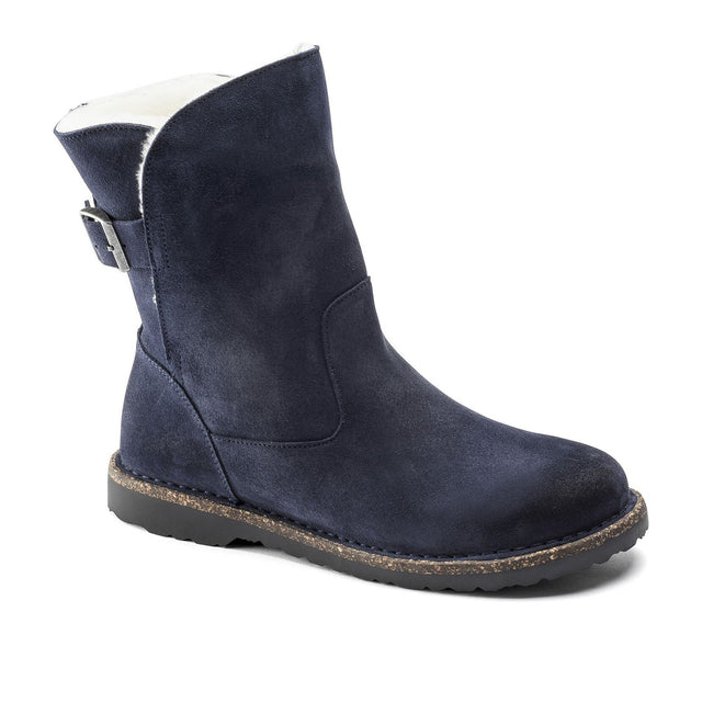 Birkenstock Uppsala Boot (Women) - Graphite Suede/Natural Shearling Boots - Fashion - Mid Boot - The Heel Shoe Fitters