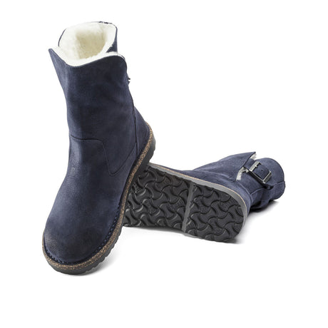 Birkenstock Uppsala Boot (Women) - Graphite Suede/Natural Shearling Boots - Fashion - Mid Boot - The Heel Shoe Fitters