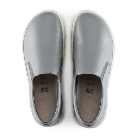Birkenstock Oswego Narrow Slip On Sneaker (Women) - Gray Leather Dress-Casual - Slip On - The Heel Shoe Fitters