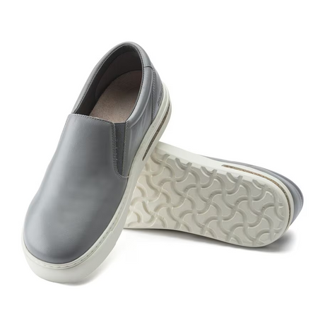 Birkenstock Oswego Slip On Sneaker (Men) - Gray Leather Athletic - Casual - Slip On - The Heel Shoe Fitters