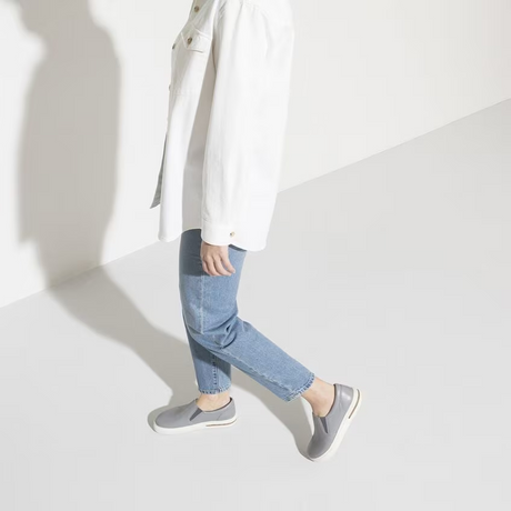 Birkenstock Oswego Slip On Sneaker (Men) - Gray Leather Athletic - Casual - Slip On - The Heel Shoe Fitters