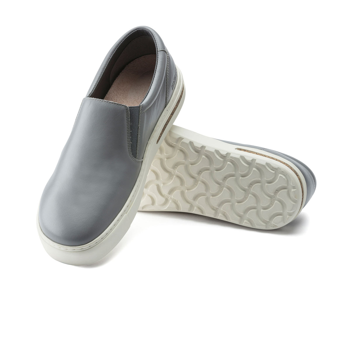 Birkenstock Oswego Slip On Sneaker (Men) - Gray Leather Athletic - Casual - Slip On - The Heel Shoe Fitters