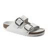Birkenstock Arizona Big Buckle Slide Sandal (Women) - White Smooth Leather Sandal - Slide - The Heel Shoe Fitters