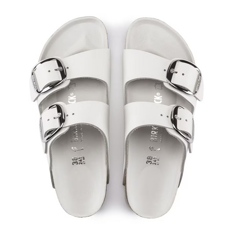 Birkenstock Arizona Big Buckle Slide Sandal (Women) - White Smooth Leather Sandal - Slide - The Heel Shoe Fitters