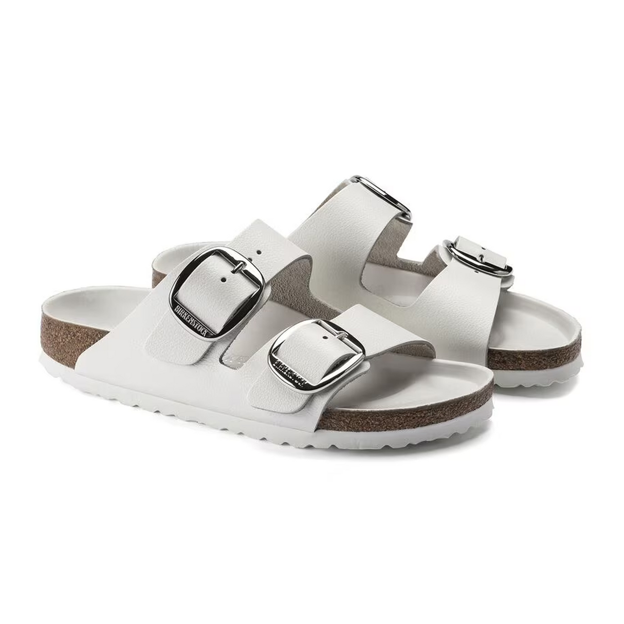 Birkenstock Arizona Big Buckle Slide Sandal (Women) - White Smooth Leather Sandal - Slide - The Heel Shoe Fitters