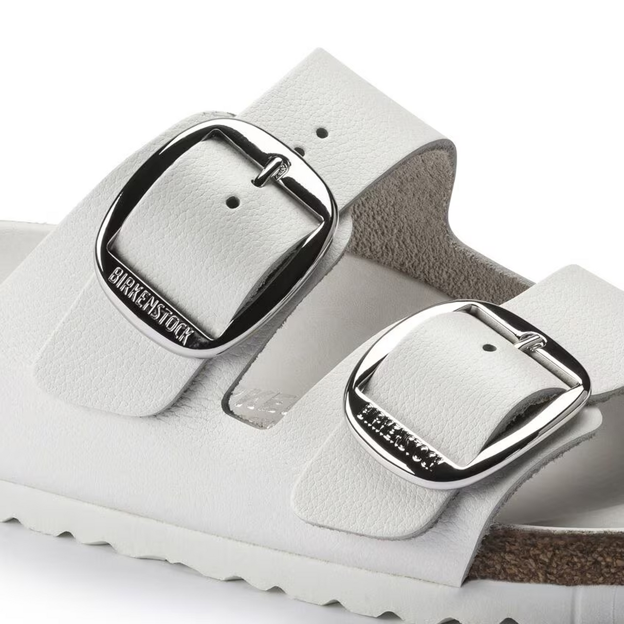 Birkenstock Arizona Big Buckle Slide Sandal (Women) - White Smooth Leather Sandal - Slide - The Heel Shoe Fitters