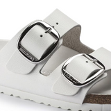 Birkenstock Arizona Big Buckle Slide Sandal (Women) - White Smooth Leather Sandal - Slide - The Heel Shoe Fitters