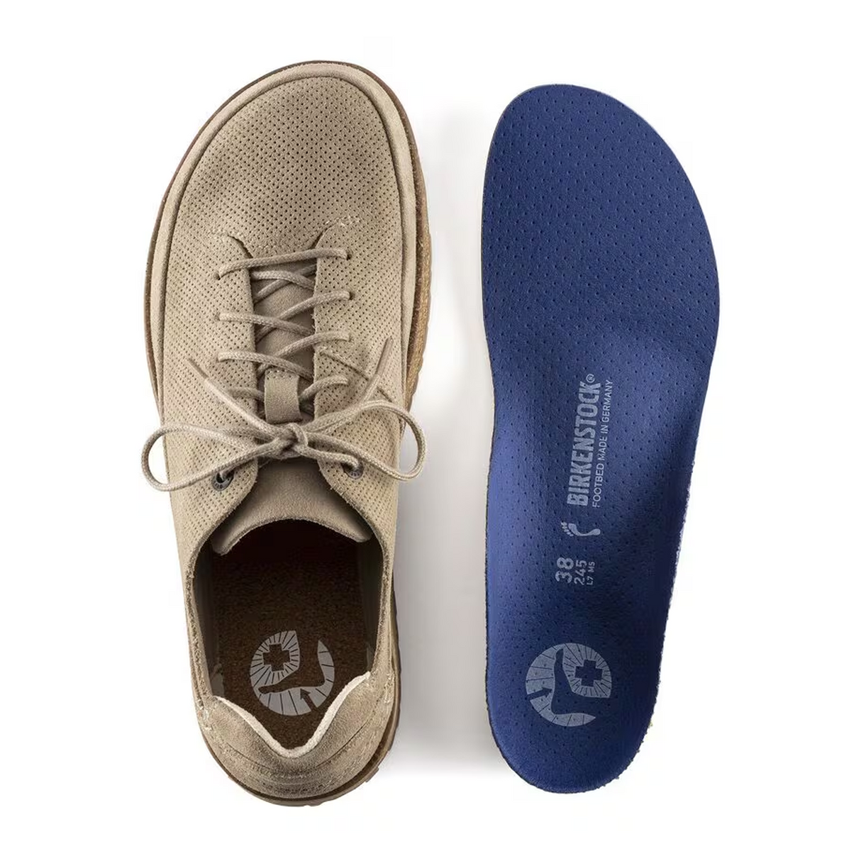 Birkenstock Honnef Low Lace Up (Unisex) - Light Sandcastle Perf Suede Dress-Casual - Lace Ups - The Heel Shoe Fitters