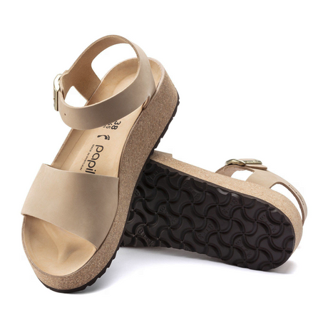 Birkenstock Glenda Narrow Wedge Sandal (Women) - Sandcastle Nubuck Leather Sandal - Heel/Wedge - The Heel Shoe Fitters