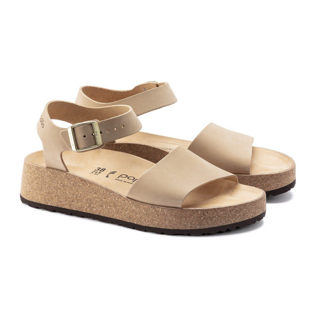 Birkenstock Glenda Narrow Wedge Sandal (Women) - Sandcastle Nubuck Leather Sandal - Heel/Wedge - The Heel Shoe Fitters