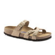 Birkenstock Franca Soft Footbed Narrow Slide Sandal (Women) - Sandcastle Nubuck Sandals - Slide - The Heel Shoe Fitters