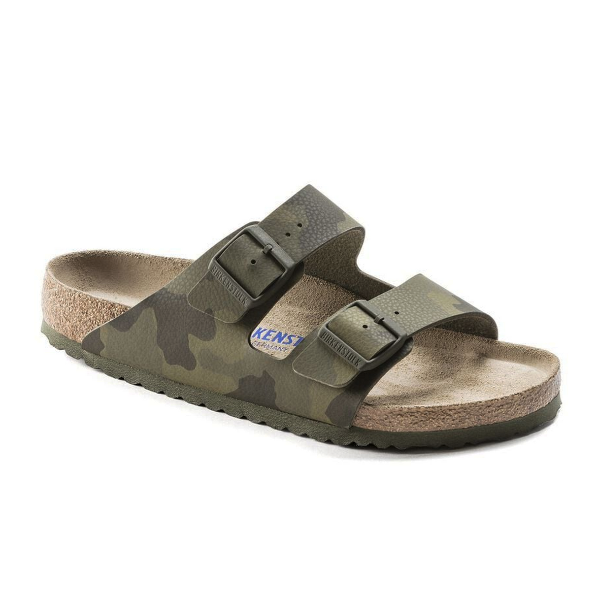 Birkenstock Arizona Soft Footbed Slide Sandal (Women) - Desert Soil Camo Green Birko-Flor Sandals - Slide - The Heel Shoe Fitters