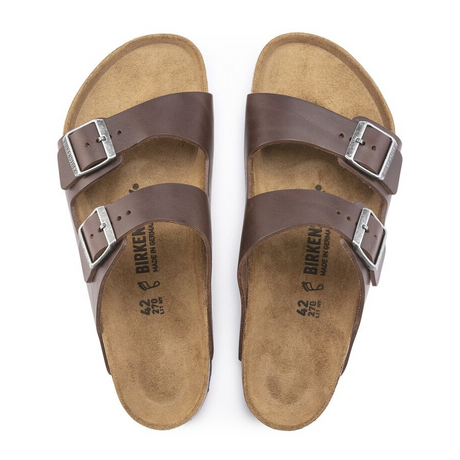 Birkenstock Arizona Grip Slide Sandal (Men) - Vintage Wood Roast Leather Sandals - Slide - The Heel Shoe Fitters