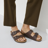 Birkenstock Arizona Grip Slide Sandal (Men) - Vintage Wood Roast Leather Sandals - Slide - The Heel Shoe Fitters