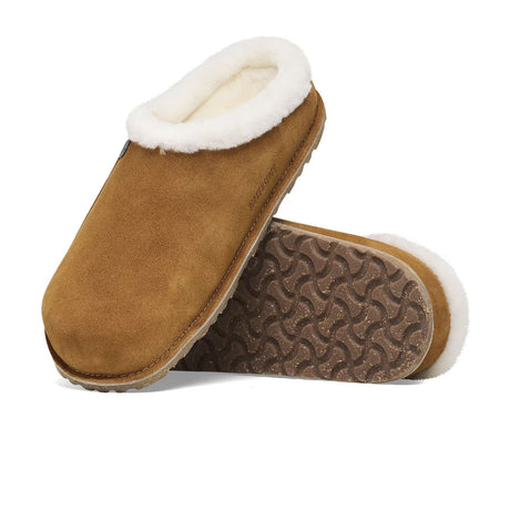 Birkenstock Zermatt Premium Slipper (Women) - Mink Suede/Natural Shearling Dress-Casual - Slipper - The Heel Shoe Fitters