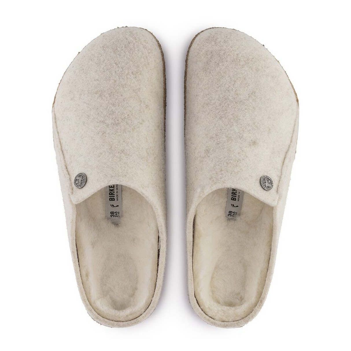 Birkenstock Zermatt Narrow Slipper (Women) - Ecru Wool/Natural Shearling Dress-Casual - Slippers - The Heel Shoe Fitters