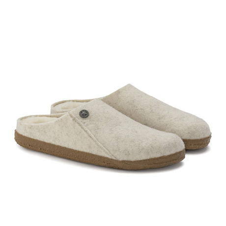 Birkenstock Zermatt Narrow Slipper (Women) - Ecru Wool/Natural Shearling Dress-Casual - Slippers - The Heel Shoe Fitters