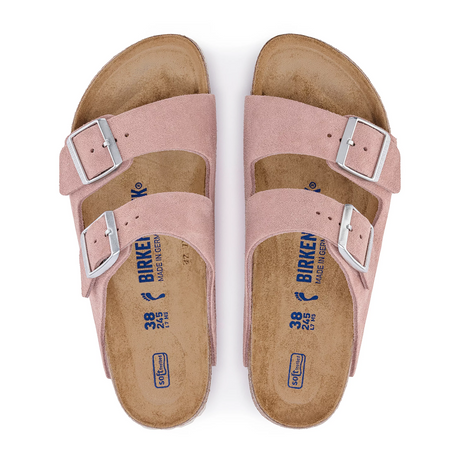 Birkenstock Arizona Soft Footbed Narrow Slide Sandal (Women) - Pink Clay Suede Sandals - Slide - The Heel Shoe Fitters