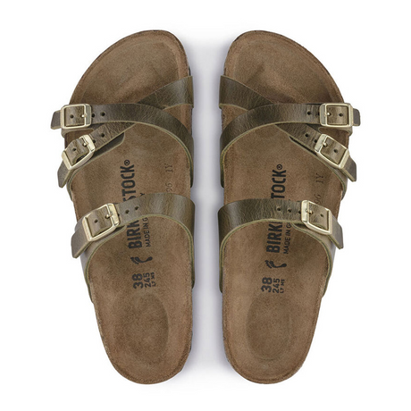 Birkenstock Franca Slide Sandal (Women) - Green Olive Oiled Leather Sandals - Slide - The Heel Shoe Fitters