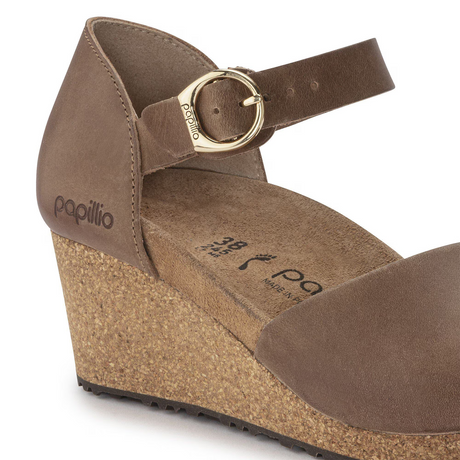 Birkenstock Mary Ring-Buckle Narrow Wedge Sandal (Women) - Cognac Oiled Leather Sandal - Heel/Wedge - The Heel Shoe Fitters