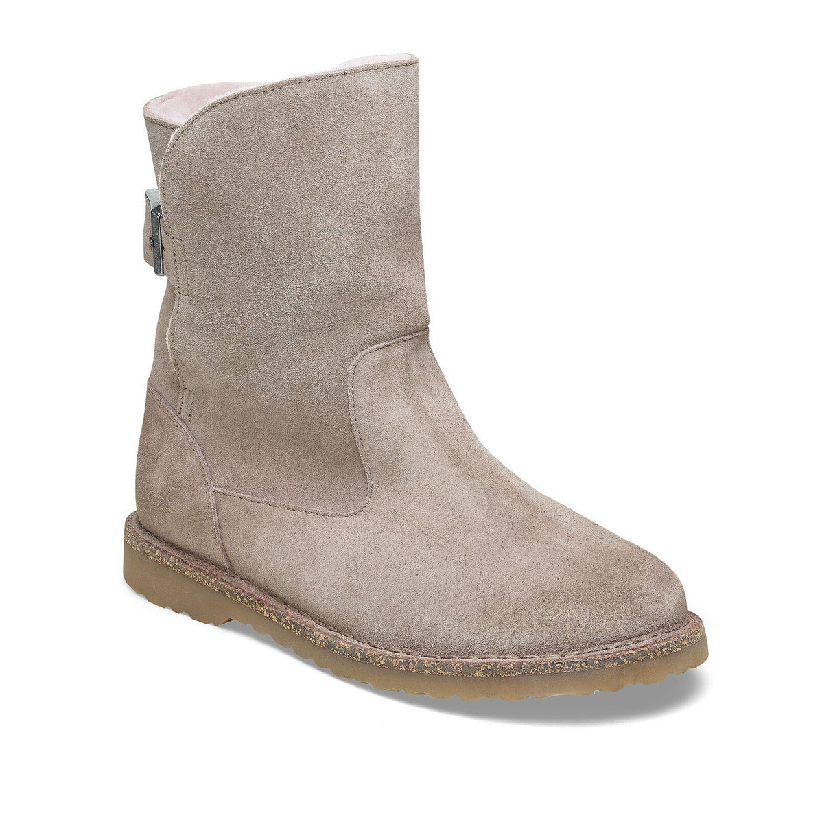 Birkenstock Uppsala Boot (Women) - Gray Taupe Suede/Soft Pink Shearling Boots - Fashion - Mid Boot - The Heel Shoe Fitters