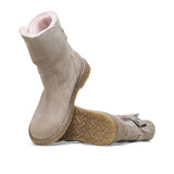 Birkenstock Uppsala Boot (Women) - Gray Taupe Suede/Soft Pink Shearling Boots - Fashion - Mid Boot - The Heel Shoe Fitters